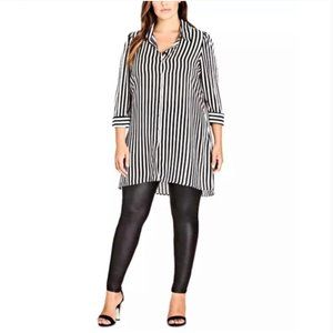 City Chic | Stripe Love Tunic | Black & White